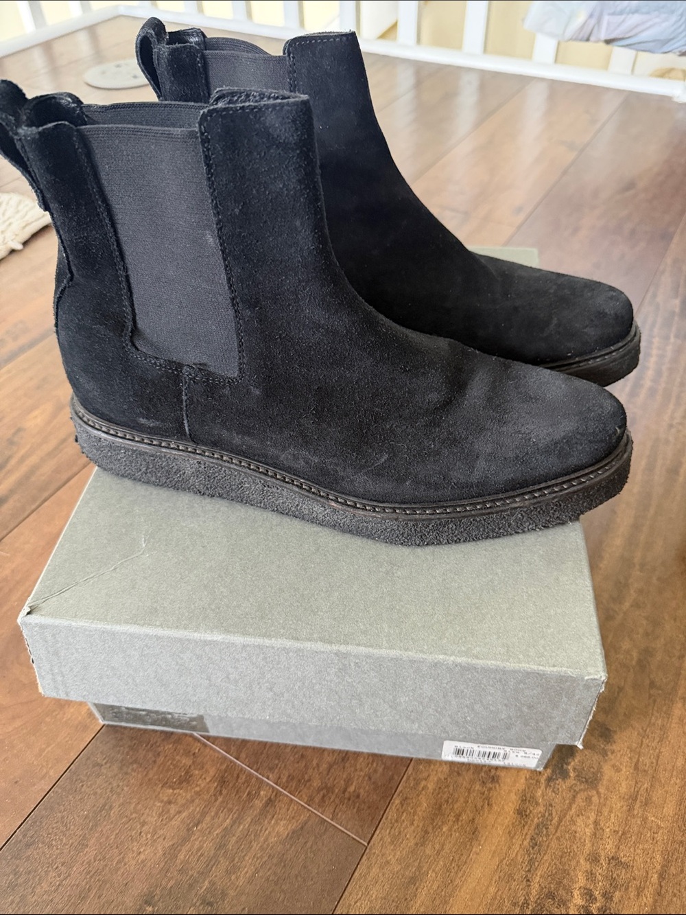 AllSaints Black Suede Chelsea Boots